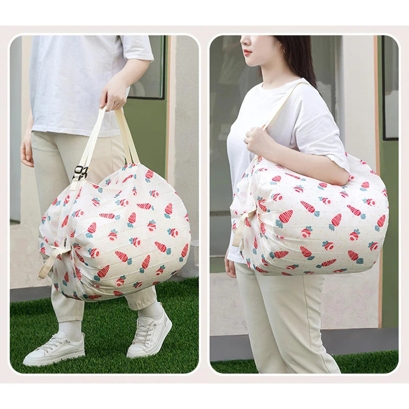 Foldable Waterproof Shopping Bag – Portable Travel, Beach, and Grocery Tote