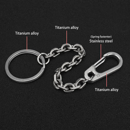 Short Chain Titanium Key Belt Buckle – Titanium Alloy Waist Ring EDC Outdoor Tool