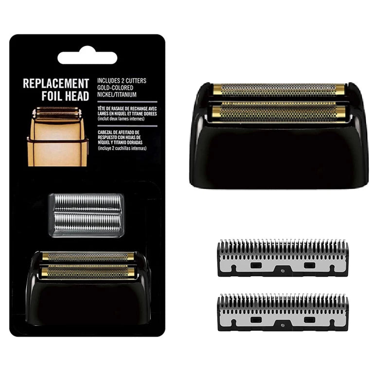 Professional Replacement Foil & Blade Set for BaByliss PRO FXFS2 Cordless Double Foil Shaver – Gold Barber Shaver Parts