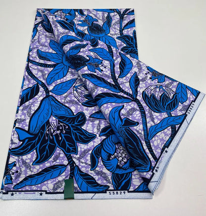 African Ankara Wax Print Fabric - 100% Cotton Soft Nigerian Real Wax Material for Women’s Party Dresses