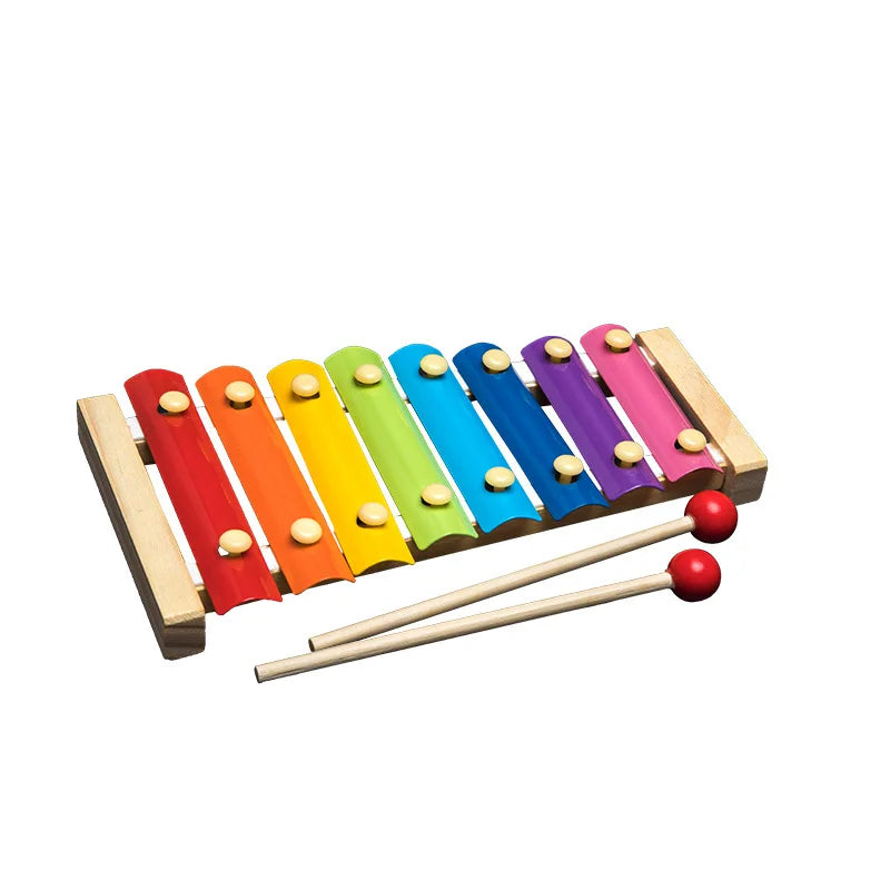 Hot Kids Montessori Wooden Toys – Macaron Blocks, Music Rattles, Colorful Educational Learning Blocks for Babies