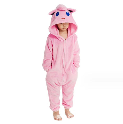 TAKARA TOMY Pokémon Kids Onesie - Jigglypuff, Pikachu, Gengar, Snorlax & Bulbasaur Cosplay Pajamas