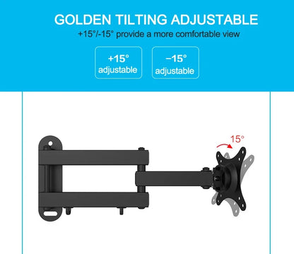 20° Tiltable & 360° Rotatable TV Wall Mount Bracket – Universal Stand for 14-24" Monitors & Flat Panel Displays