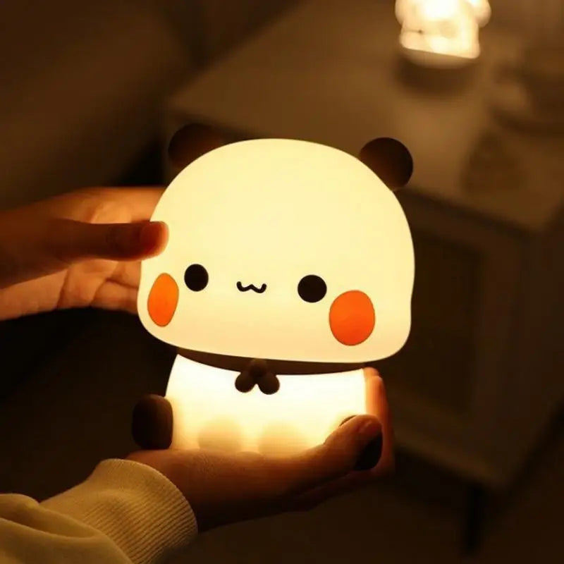 Kawaii Panda LED Night Light - Cute Cartoon Animal Lamp for Bedroom, Living Room & Kids’ Decor