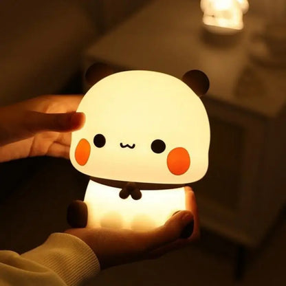 Kawaii Panda LED Night Light - Cute Cartoon Animal Lamp for Bedroom, Living Room & Kids’ Decor