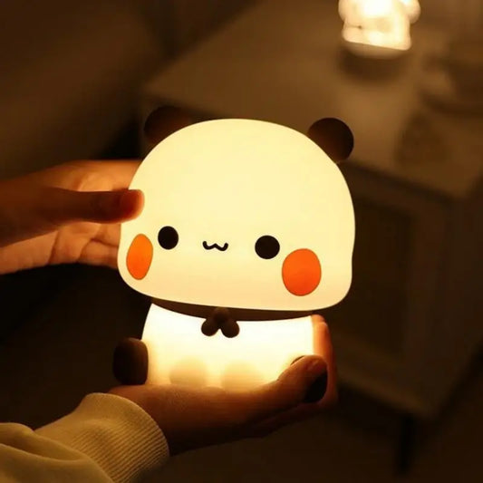 Kawaii Panda LED Night Light - Cute Cartoon Animal Lamp for Bedroom, Living Room & Kids’ Decor