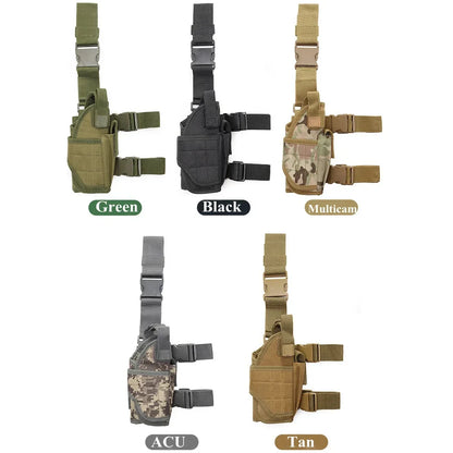 Universal Drop Leg Gun Holster - Right-Handed Tactical Thigh Pistol Bag & Pouch for All Handguns