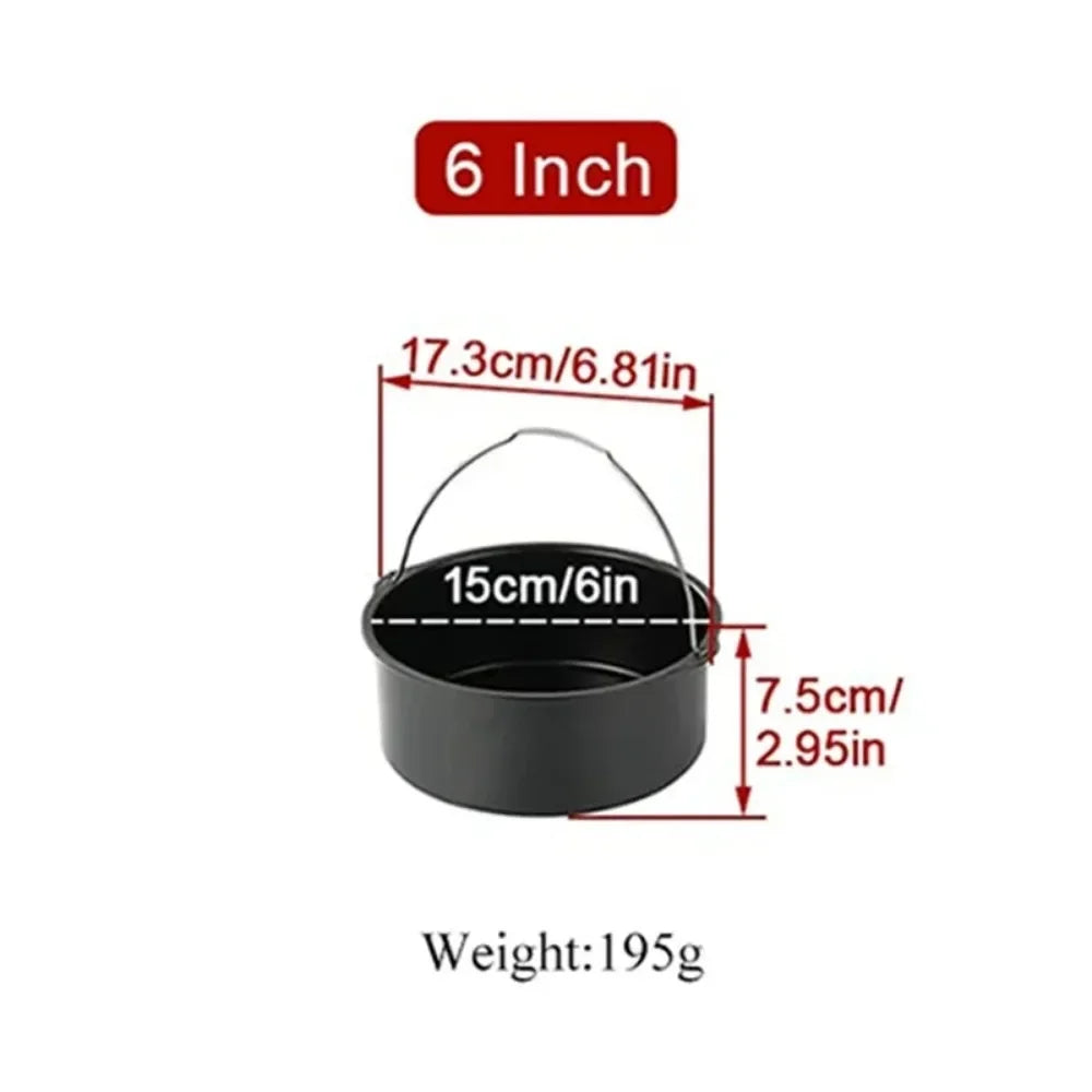 Non-Stick Cake Pan - 6/7/8 Inch Oven & Air Fryer Bakeware with Handles for Pizza, Cakes & Desserts