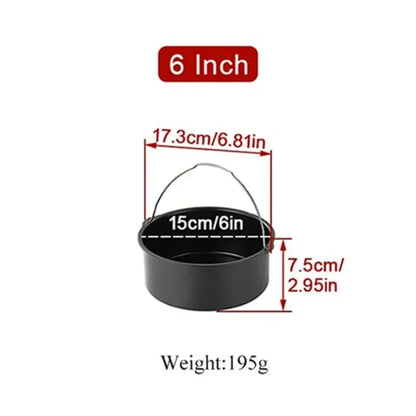 Non-Stick Cake Pan - 6/7/8 Inch Oven & Air Fryer Bakeware with Handles for Pizza, Cakes & Desserts