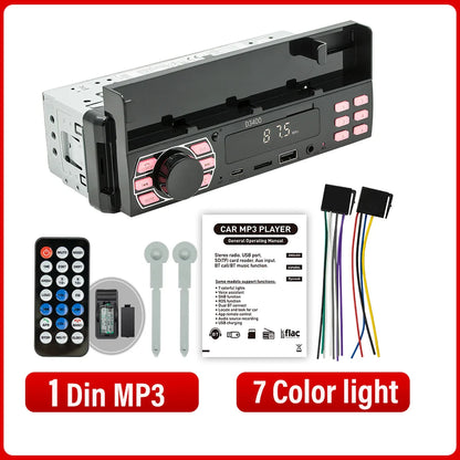 BQCC 1DIN Car MP3 Player - Bluetooth Phone Holder with FM Radio & Voice Control