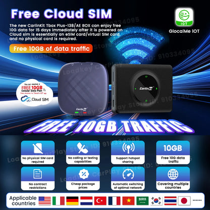 Carlinkit CarPlay AI TV Box Plus — Android 13, 8+128GB, 8-Core QCM6656125, Wireless CarPlay & Android Auto with YouTube, Netflix, 4G LTE
