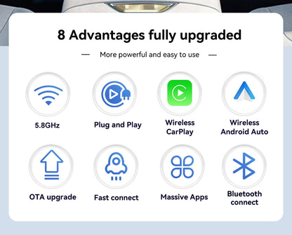 CarlinKit 5.0 Mini 5 Pro — Wireless CarPlay & Android Auto USB Dongle with WiFi & Bluetooth