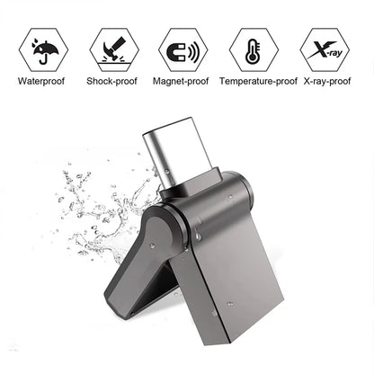 Xiaomi 2TB USB 3.1 Flash Drive — High-Speed Type-C 2-in-1 Metal U Disk, Waterproof, Universal for Mobile & PC
