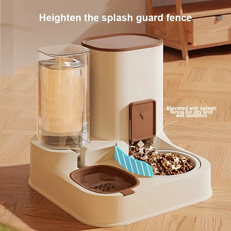 Automatic Cat Feeder & Water Dispenser – Large Capacity Dry & Wet Food Container