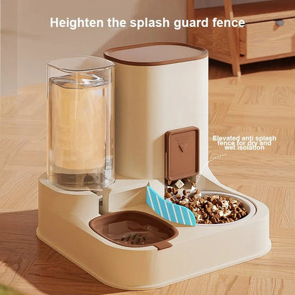 Automatic Cat Feeder & Water Dispenser – Large Capacity Dry & Wet Food Container