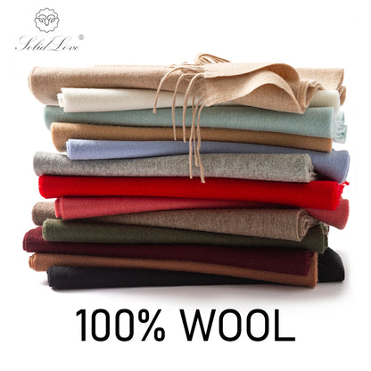 Solidlove Women’s Wool Winter Scarf – 100% Wool Cashmere Poncho Wrap, Fashionable Adult Scarf for Ladies