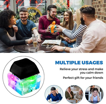 LED Keyboard Fidget Keychain – Stress Relief Finger Clicker Toy & Decompression Gift