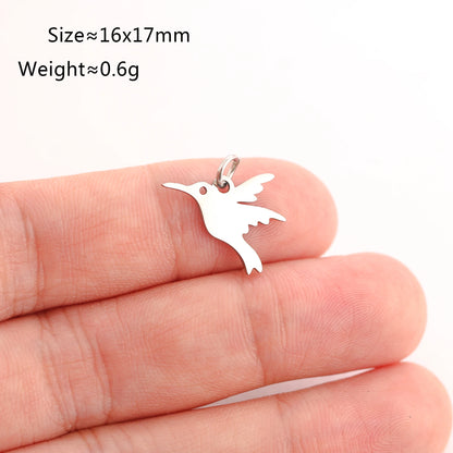 5PCS Animal Claw Charms Set – Stainless Steel Cat, Elephant, Hummingbird & Yoga DIY Pendants for Necklaces & Earrings