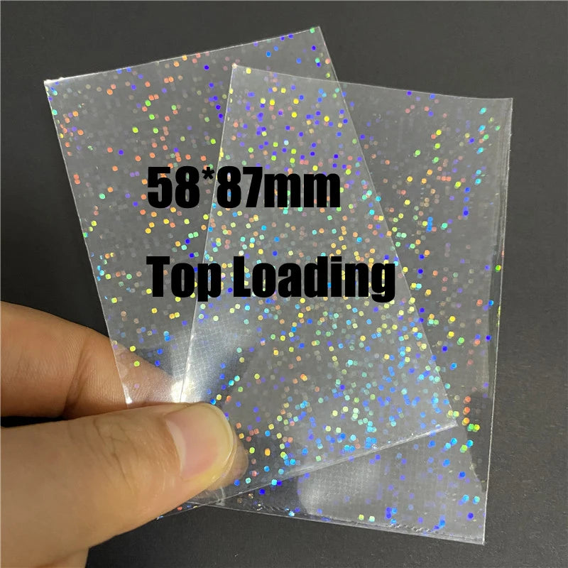 50pcs Heart-Shaped Foil Card Sleeves — 11 Styles, Top-Loading Protector for Pokémon, YGO, Board Games, Photos & K-Pop Cards