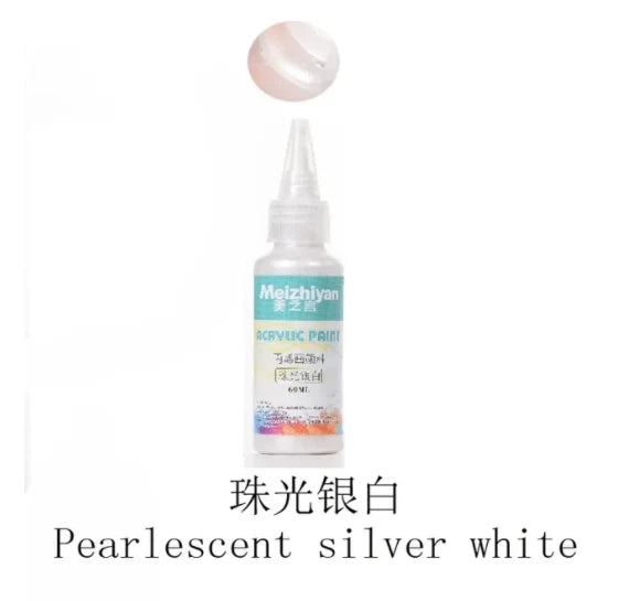 60/100ml Golden Acrylic Paint – Metal Pearlescent Waterproof Non-Fading Gypsum Glue for DIY Hand Painting