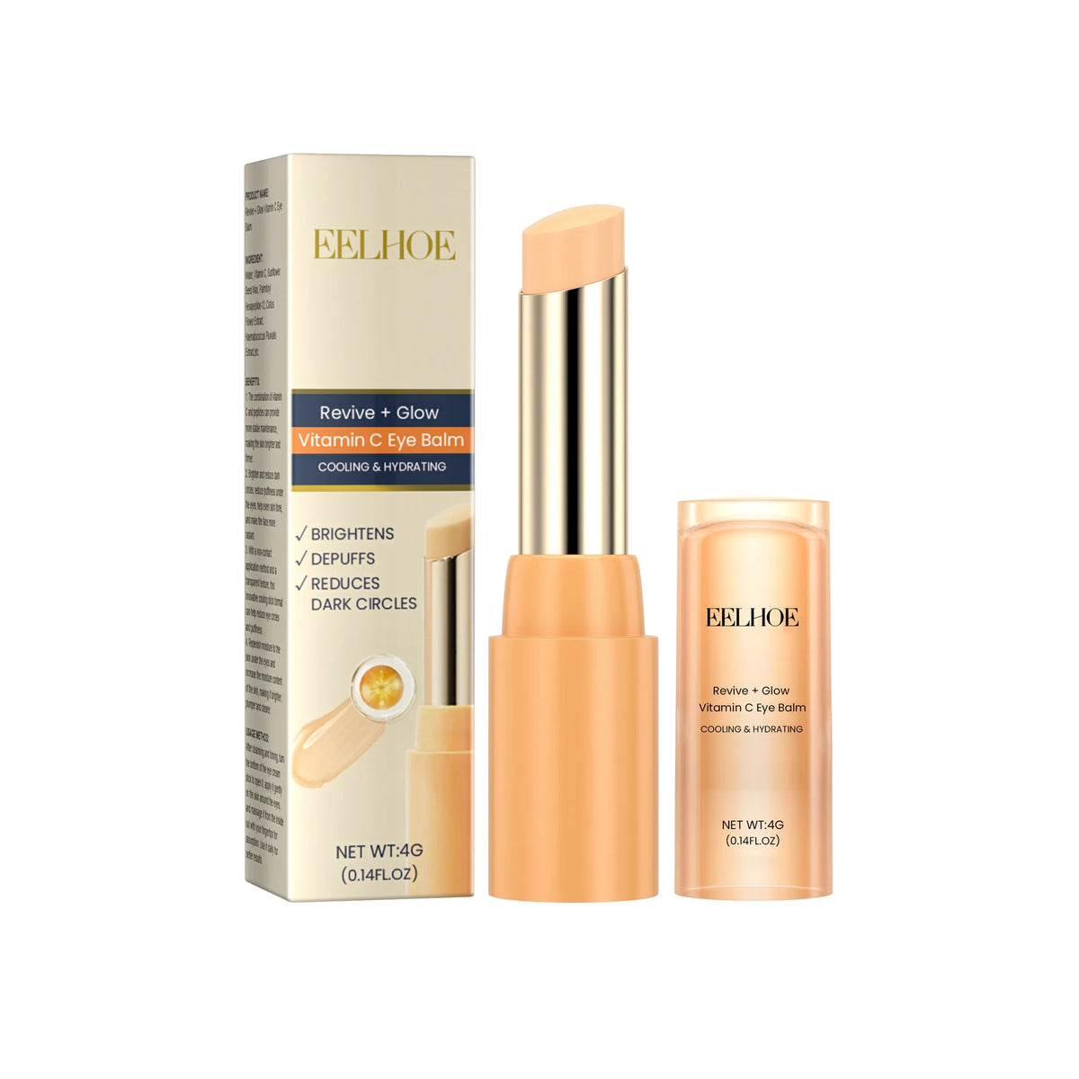Vitamin C Eye Cream Stick – Hydrating Anti-Wrinkle Balm for Dark Circles, Under-Eye Puffiness & Fine Lines