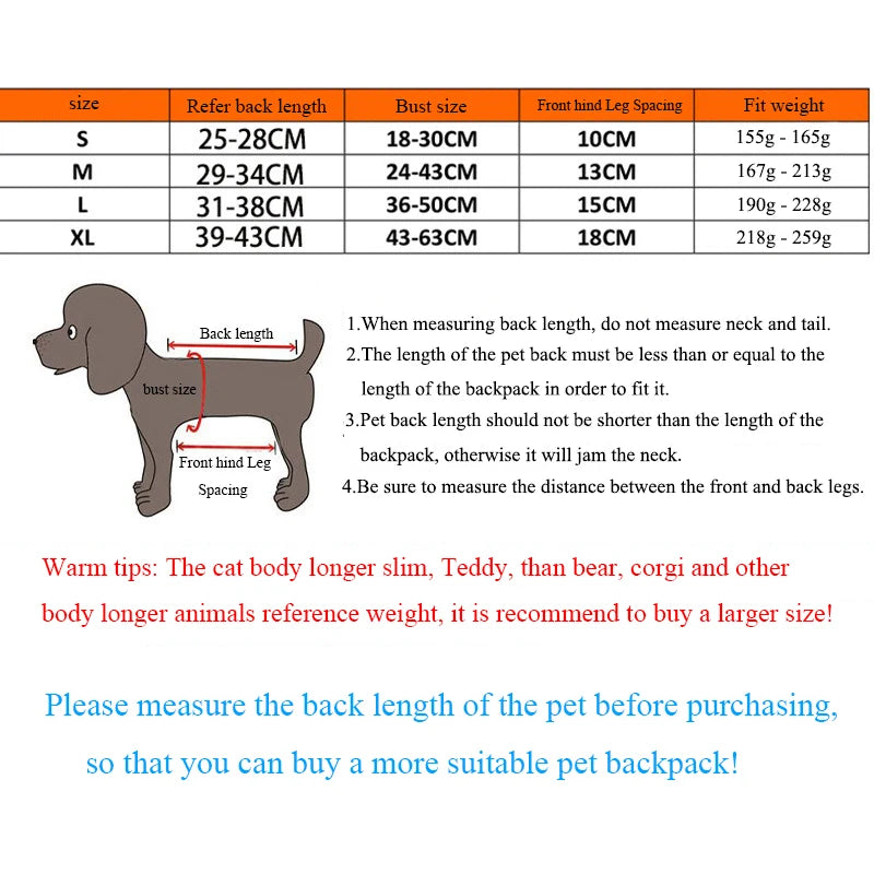 Pet Travel Backpack – Breathable Outdoor Portable Chest Bag for Cats & Dogs, Four-Legged Pet Carrier