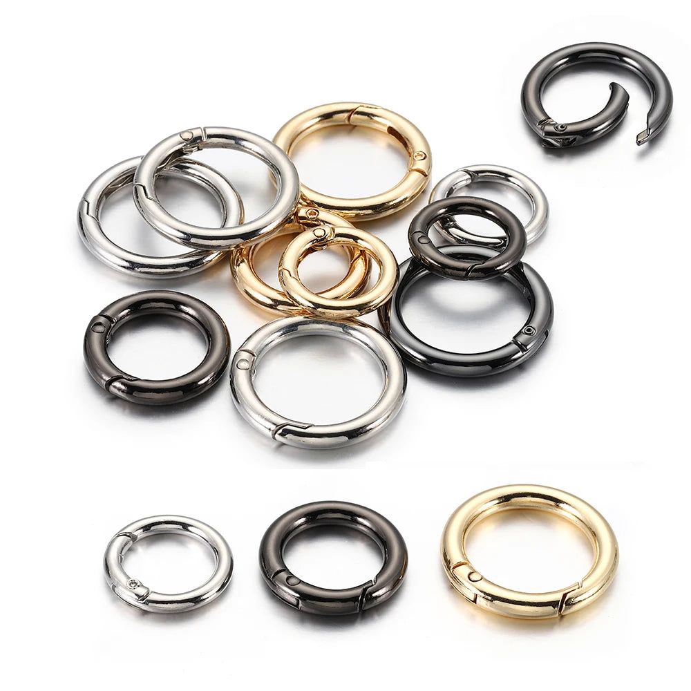 5pcs Metal O Ring Spring Clasps - Ideal for DIY Jewelry Making Projects