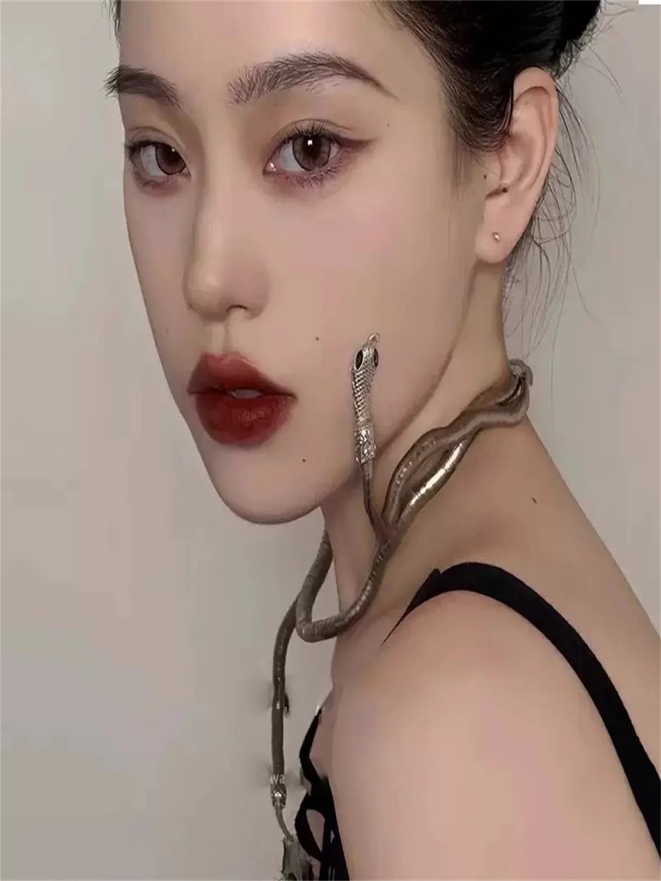 Metal Snake Hair Chain - Creative Wrap-Around Hairband & DIY Necklace Accessory with Open Design
