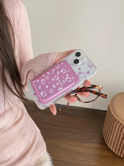 Hello Kitty MagSafe Wallet Case for iPhone 12–16 Pro Max – Cute Sanrio Magnetic Holder with Wireless Charging & Hard Cover