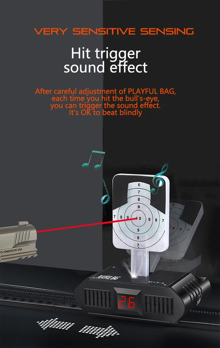 2024 Upgraded Full-Automatic Voice Music Toy Gun with Laser Target & Auto Scorer – Multi-Function Shooting Game