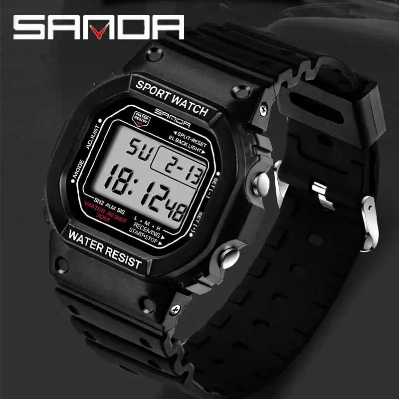 SANDA G-Style LED Digital Sports Watch - Unisex Shockproof Waterproof Military Wristwatch with Stopwatch for Men and Women