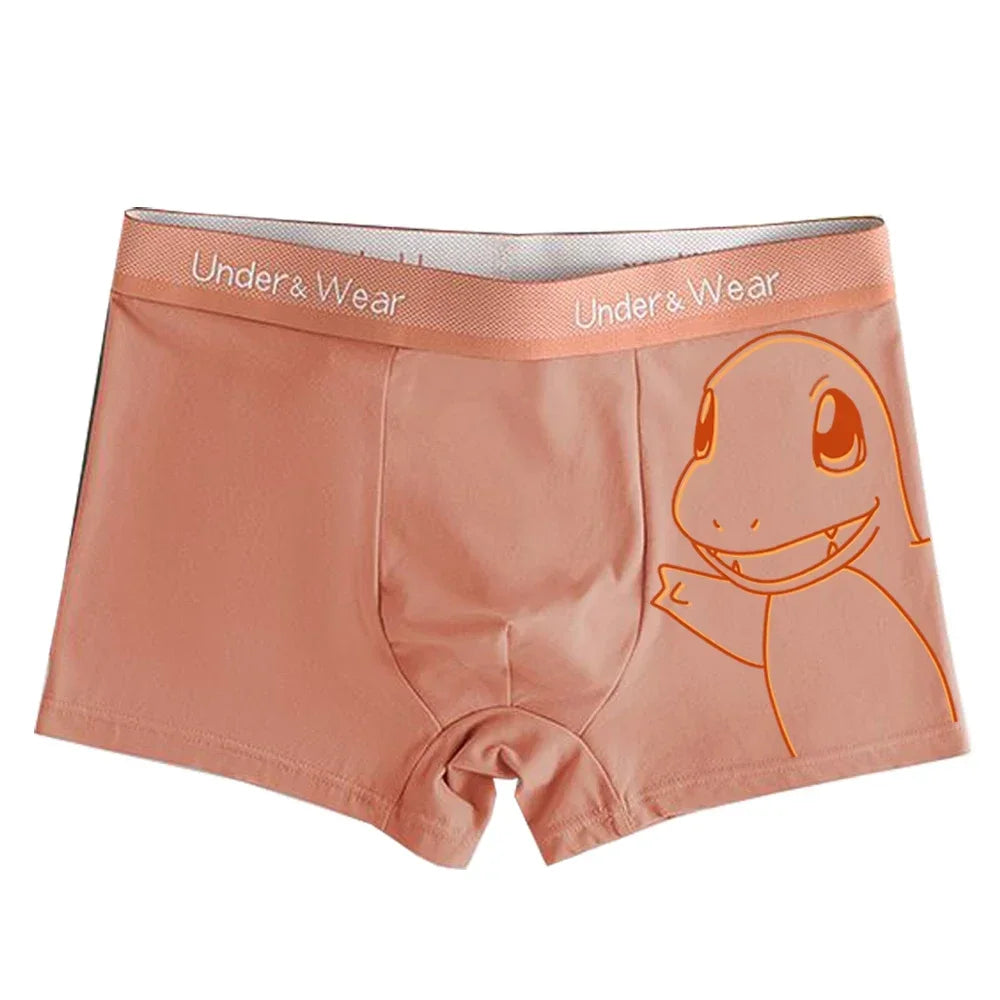 Pokemon Anime Men's Boxer Briefs — Charmander, Charizard, Bulbasaur, Gengar & Pikachu Antibacterial Underwear Shorts Gift