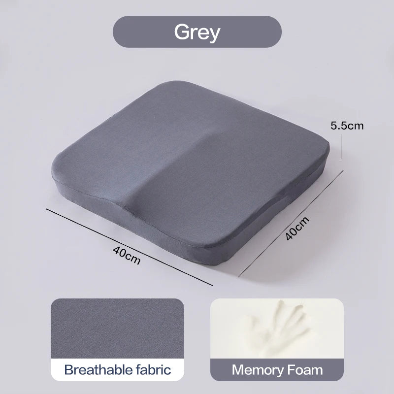 Ergonomic Memory Foam Seat Cushion for Office & Car - Anti-Hemorrhoid Tailbone Pillow for Comfort