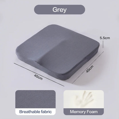 Ergonomic Memory Foam Seat Cushion for Office & Car - Anti-Hemorrhoid Tailbone Pillow for Comfort