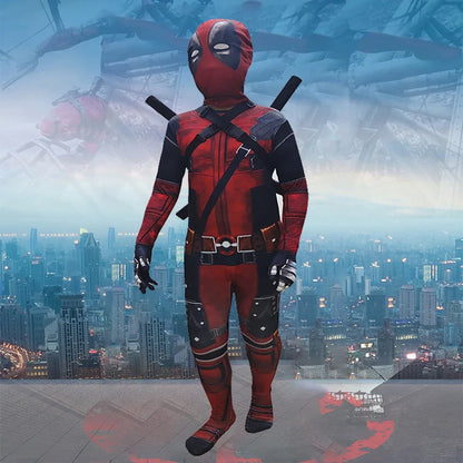 Deadpool Kids Halloween Cosplay Costume – Superhero Jumpsuit for Children