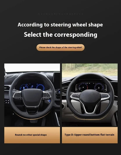 Mercedes-Benz Carbon Fiber Leather Steering Wheel Cover — Anti-Slip Fit for A/B/C/E/S/V/R-Class, C43, CLA, GLA, GLB, GLC, GLK, SLK, SL, Vito