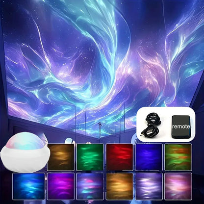 RGB Aurora Night Light Projector - Remote Control Northern Lights Lamp for Home Party Decor