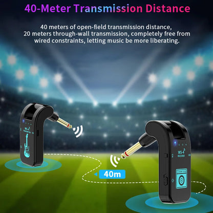 2.4G Wireless Guitar System – Transmitter & Receiver Set for Electric Guitar & Bass, 48K/16bit Real-Time Transmission