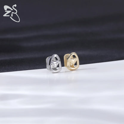 ZS Hip Hop Grillz – Silver/Gold Plated CZ Crystal Cross & Rose Star Tooth Cap, Top & Bottom Set