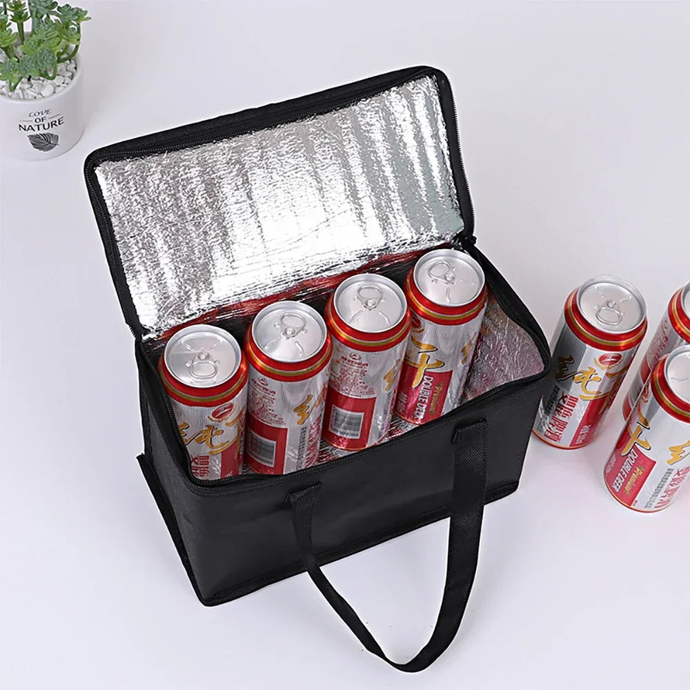 Portable Insulated Lunch Cooler Bag – Folding Thermal Food & Drink Carrier for Picnic and Beer Delivery