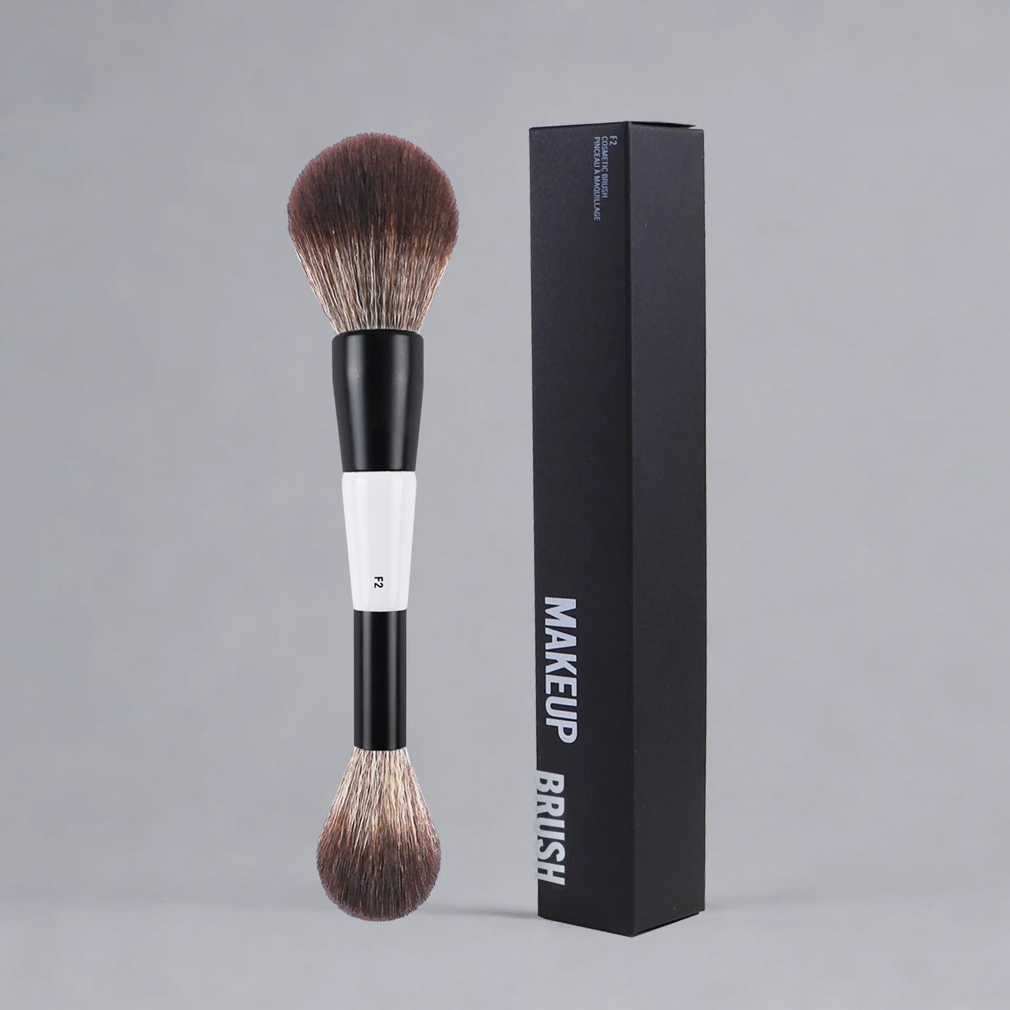 Dual-Ended Foundation Makeup Brush - F1 Blush, F2 Contour & F4 Powder Brush Set with Box
