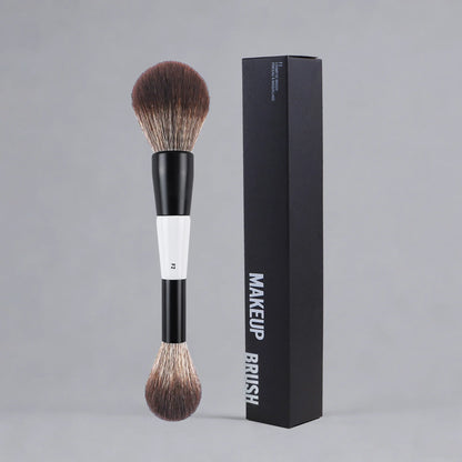 Dual-Ended Foundation Makeup Brush - F1 Blush, F2 Contour & F4 Powder Brush Set with Box