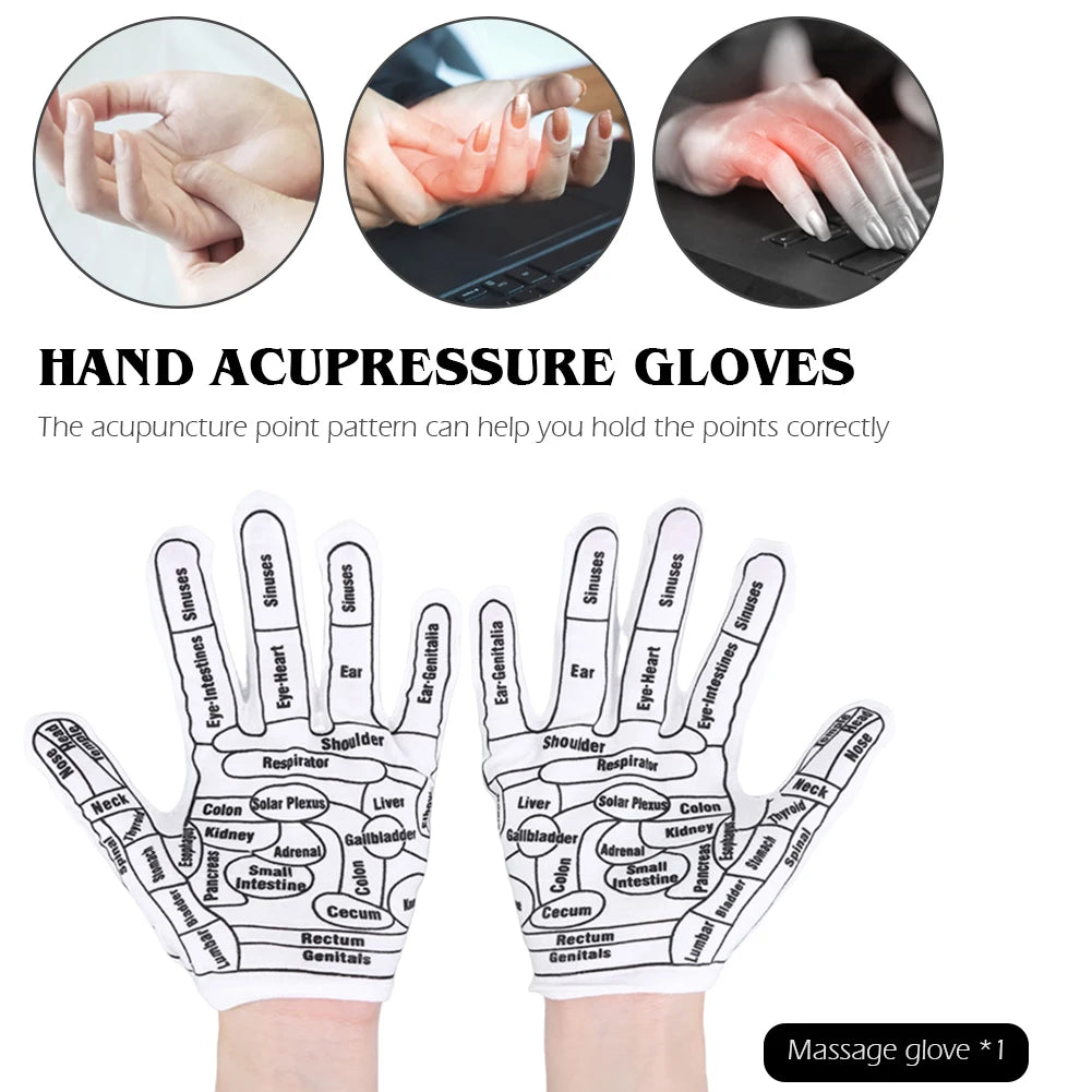 Acupoints Massage Socks and Gloves Set - Five Fingers Reflexology for Accurate Hands and Foot Massage - Household Spa Tools