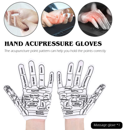 Acupoints Massage Socks and Gloves Set - Five Fingers Reflexology for Accurate Hands and Foot Massage - Household Spa Tools