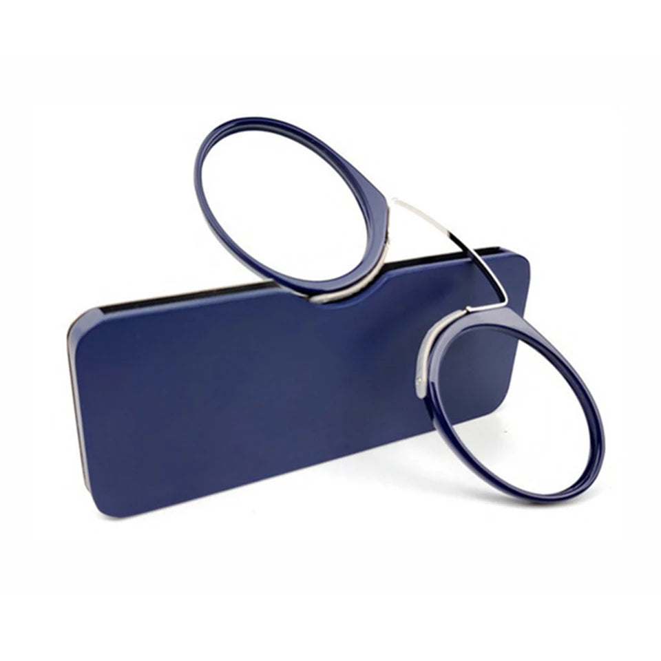 NONOR Magnifying Nose Clip Reading Glasses - Ultralight TR90 No Arm Portable Eyewear with Case +1.0 to +3.0 Lens