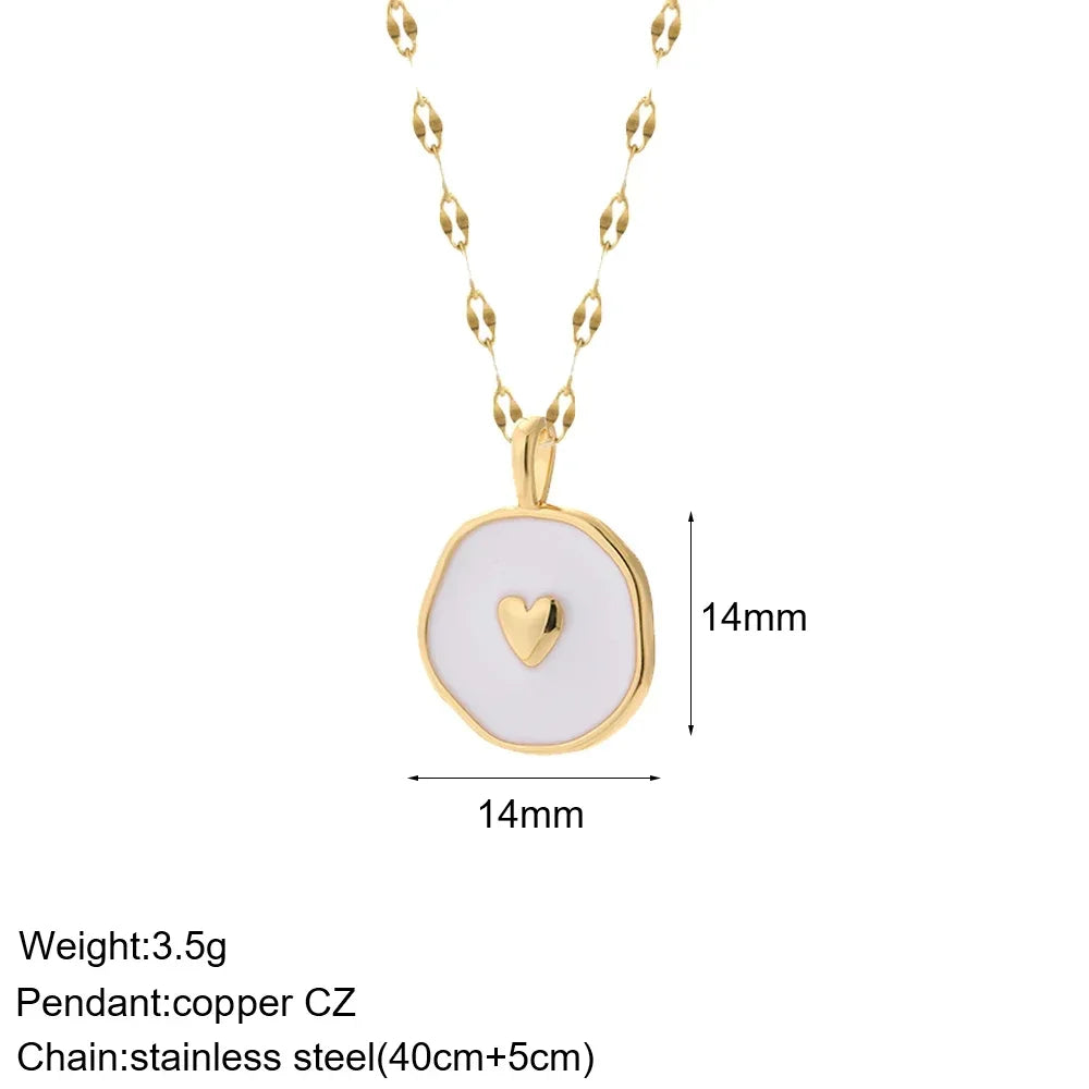 Heart Evil Blue Eye Sun Necklace – Cute Dog, Bee & Elephant Gold Pendant with Long Stainless Steel Chain for Women