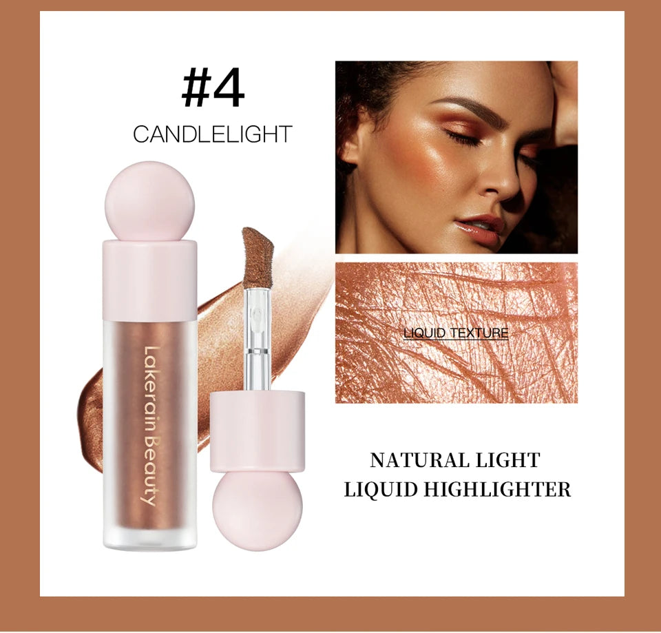 4-Color Liquid Face Highlighter — Bronzer & Contour Shimmer Makeup