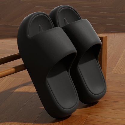 Unisex Cloud Cushion Bathroom Slippers – Thick Platform Non-Slip Indoor Flip Flops & Summer Shower Slides for Couples