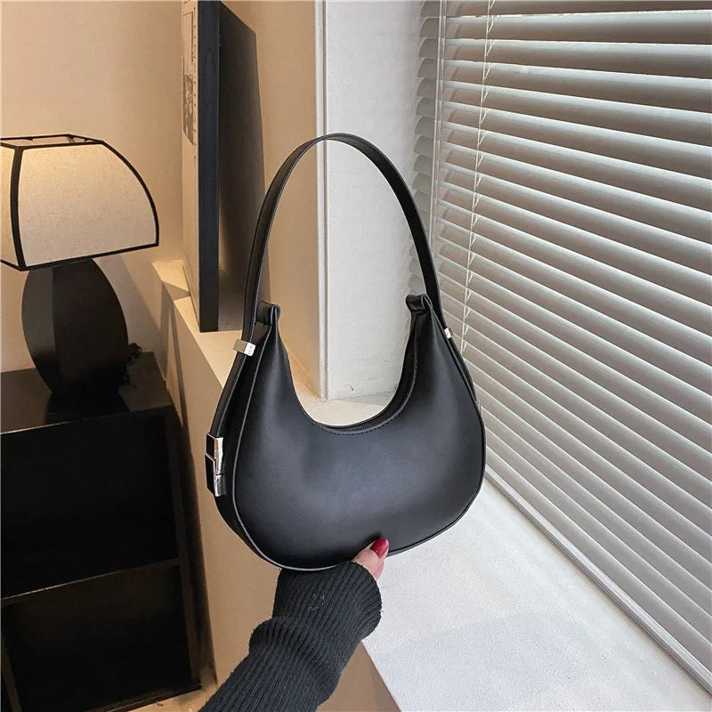 Fashion Luxury PU Leather Hobo Shoulder Bag – Small Clutch Handbag, Underarm Purse, Travel Tote for Women