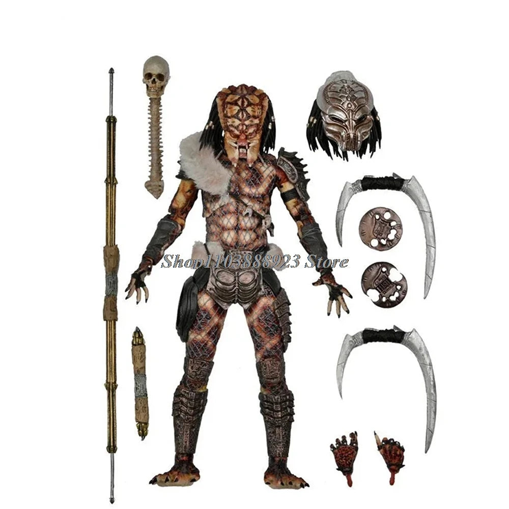 NECA Predator Ultimate Action Figure – Shaman, Elder, Armored & Jungle Hunter Snake Vision Alien Collectible Model Toy Gift